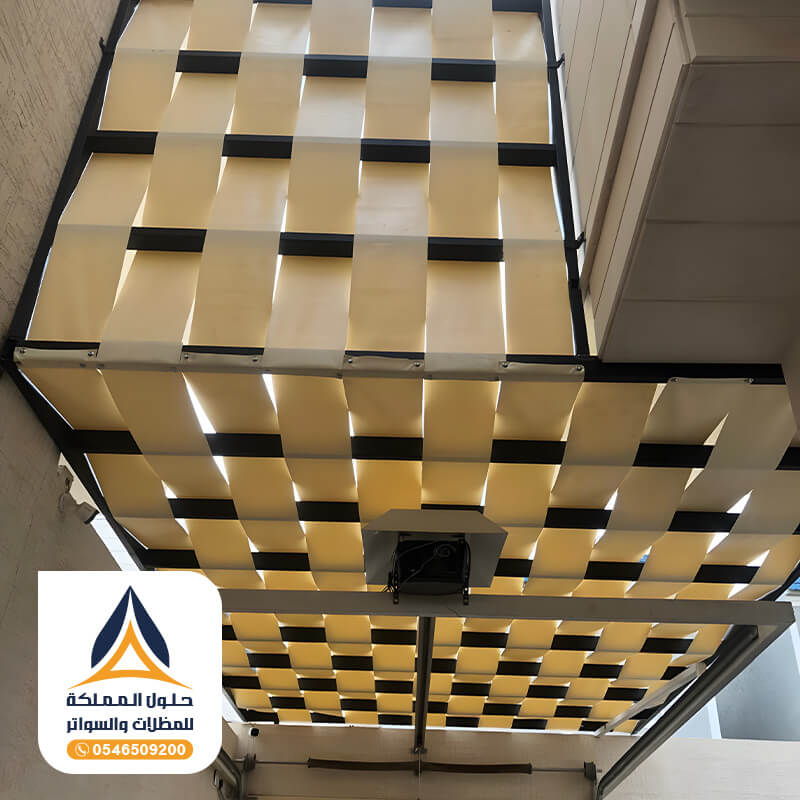 مظلات قماش مجدول المدينة المنورة مؤسسة مظلات وسواتر حلول المملكة